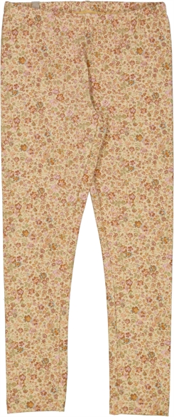 Wheat Jersey leggings - Barely beige small flowers